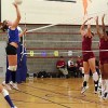 Tonasket Lady Tiger Cierra Silverthorn takes to the sky in a volleyball match against Lake Roosevelt. Silverthorn was among those named for an honorable mention by the Caribou Trail League.Silverthorn earns honorable mention for CTL All-League Volleyball