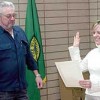 Photo by Gary DeVonOroville Mayor Chuck Spieth swears in newly elected councilwoman Neysa Roley to the Oroville City Council. The ceremony took place prior to the first council meeting of the new year. That meeting was held on Wednesday, Jan. 2, rather th