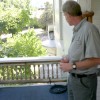 <p align="right"><em>Photo by Gary DeVon</em></p><p> Bill Nicholson on the balcony of his 100 year-old house on 16th Ave in Oroville. Nicholson has been refurbishing his home for 21 years. He and his wife Jessica hosted peopl