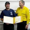 <p align="right"><em>USFS photo </em></p><p>Dan Gleason (left) and Mark Morris, Ranger for the Tonasket Ranger District. Gleason recently received the Medal of Valor for helping to save the life of a climber at Yosemite.</p>