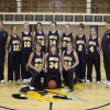 The 2008-2009 Oroville Lady Hornet Varsity Basketball Team is: (front row, L-R) Lacy Johnson, Chrissy Sadler, Emily Graham (back row) Coach Rick Mead, Austi Quick, Rachel Peters, Catie Arrigoni, Alex Egerton, Taylor Sarmiento, Kayla McKinney, Jayden Smith