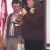 Kari Alexander, the 2009 Tonasket Chamber of Commerce President, presented David Kester, outgoing Chamber President, with the 2008 Chamber President’s Award. Kester was also awarded Citizen of the Year by the organization at the chamber banquet held Thu