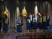 Photo by Emily HansonThe Tonasket High School Choir performing “The Rose” by Amanda McBroom during the Spring Jazz Concert on Thursday, March 15. The choir also sang “Route 66” by Bobby Troup, “Every Night When the Sun Goes In” by African Amer