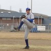 Photo by Terry MillsTonasket senior Jeramy Dellinger pitching against Chelan in the second game of a doubleheader on Saturday, March 28. Chelan won the first game 11-0 and the second game 22-0.