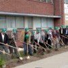 The first golden shovels-full of dirt were turned by local dignitaries last week at the ground breaking ceremony for the North Valley Hospital expansion and remodeling project. Photo by Gary DeVon