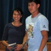 Photo by Emily HansonSenior Veronica Puente and junior Corey McCrarey were awarded with plaques as the Track and Field captions during the banquet on Monday, June 8.