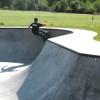 Mo Brown, 17, riding his board up the side of the bowl, getting ready to turn at the top.Photo by Emily Hanson