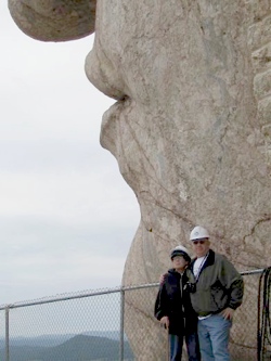 Anna Marie Pridgen with life companion Terry O'Donnel at Crazy Horse Monument in South Dakota