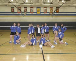Photo by Terry MillsThe Tonasket varsity volleyball team is getting ready to have fun this year. The 2009 team, in the back row from left to right are: Jayden Hawkins, Jessica Rhoads, Brook Ray, Taylor Ayers, Coach Nellie Kirk, Falisha Laurie, April Webbe