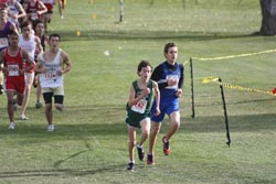Tonasket sophomore Damon Halvorsen finishing the two mile mark of the state cross country meet with a time of 10:55 and in 15th place. Halvorsen went on to finish the course in 16th place with a time of 17:17. Submitted by Bob Thornton