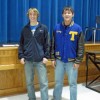 Spencer Podkranic (left) and Corey McCrarey were the only seniors on the Tonasket High School cross country team this past season. McCrarey received a first-year letter, was chosen as a Caribou Trail League Honorable Mention and was chosen as the team cap