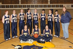 The Oroville High School girls' junior varsity basketball team for the 2009-2010 season. Photo by Terry Mills.