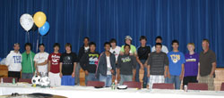 The 2010 boys’ soccer team at their banquet on Monday, May 24, where several team members were presented with Caribou Trail All-League awards and many of them also received varsity letters. Photo by Emily Hanson