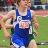 Tonasket sophomore Damon Halvorsen running in the 3200 meter race on Saturday, May 29 at the State Track meet in Cheney. Halvorsen finished the race in 11th place with a time of 10:27, a personal record and only six seconds behind the seventh place runner