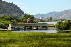 The gates on Zosel Dam are holding back additional water on Lake Osoyoos due to a predicted drought this summer in the Canadian Okanagan. Because of higher than normal rainfall the international board that regulates the lake level has decided to begin the