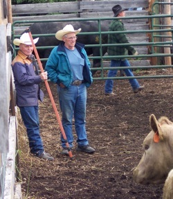Red Clark and Harold Carter help get the rodeo grounds ready for another Fourth of July Chesaw Rodeo a couple years back. The two stock contractors have been selected as this year’s Grand Marshals.Stockmen Clark and Carter are 4th of July Rodeo Grand Ma