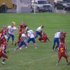 Tonasket junior quarterback John Stedtfeld runs through Lake Roosevelt defenders during the Tigers’ first game of the season on Friday, Sept. 3. Also shown are seniors Lee Leavell (77, offensive lineman), Stephen Hulse (63, offensive lineman) and Corbin