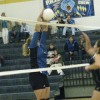 Tonasket sophomore Sadie Long jumps up and slams the ball over the net against Bridgeport during the Tigers’ home game on Tuesday, Sept. 7. Photo by Emily Hanson