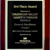The “General Excellence” plaque presented to the Okanogan Valley Gazette-Tribune newspaper at the Awards Banquet for the Washington Newspaper Publishers Association’s annual convention.