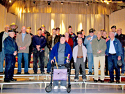 The Tonasket High School Veterans Day Assembly on Wednesday, Nov. 10 was well attended by local veterans. Shown in the front row left to right are: Wallace Moore, Bill Ogilvie, Gordon Stanpland and Ray Attwood; in the middle, left to right are: George Fra