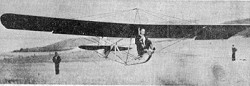 Cloyd Artman piloting a glider from an April 1935 photo from an article in the Spokesman Review. Spokesman Review photo