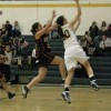 Tonasket senior Shelby Olma makes a lay-up shot against Bridgeport during the Lady Tigers’ home game on Tuesday, Dec. 7. Photo by Emily Hanson