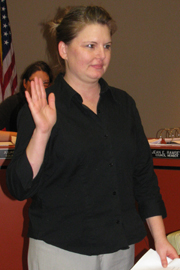 Selena Hines was sworn in as the newest member of the Tonasket City Council during their meeting on Tuesday, Jan. 11. Photo by Emily Hanson