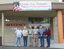 The Veteran’s Administration Clinic at North Valley Hospital is now seeing patients. Shown from left to right are Dale White, VA office volunteer, Linda Michel, NVH CEO, Eric Knievel, Department of Veterans Affairs Medical Center, Marvin Boyd, Departmen
