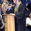 <p class=PhotoByline>Photo by Emily Hanson</p><span style='font-size:12.0pt;font-family:"Times New Roman";'>Valedictorian Ty Thornton giving his address duringthe THS graduation on Saturday, June 11. “Looking at our community here inTonasket, responsibi