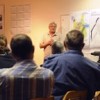Tonasket City Planner Kurt Danison of Highlands Associates, points out land use designations on the Tonasket map that will pave the way to annexation in the Mill Drive, Seventh Street and Bonaparte Creek area. Photo by Gary DeVon