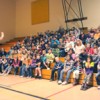Students from Oroville's third, fourth, fifth and sixth grades listen intently to noted children's author Gordon Korman who spoke on how he gets his inspiration to write his well known books. photo by Gary DeVon