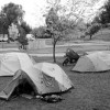 A few of the tents set up at Oroville's Lake Osoyoos Veterans Memorial Park. Photo by Gary DeVon