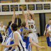 Oroville's Becky Arrigoni shoots for two points against the Manson Trojans at the Hornet's home game in Coulton Auditorium last Thursday.