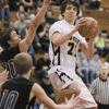 Photo by Caleb Haney - Oroville's Connor Hughes looks to score during the Hornets' 60-58 victory over Warden on Friday, Feb. 17.