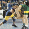 Photo by Brent Baker - The Hornets' Alex Alvarez scored a 16-5 victory over Darrington's Forrest Thompson in opening-round action at the state 1B/2B wrestling tournament on Friday, Feb. 17.