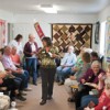 Linda Black, volunteer coordinator for the Tonasket Visitors and Business Resource Center (TVBRC) gives a season-opening pep talk to her team of nearly 30 volunteers on Wednesday, April 25. Black also arranged for presentations by three area business owne