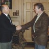 Tonasket veteran Michael Stewart meets with "First Mike" Gregoire, husband of Governor Chris Gregoire and a proponent of veterans' affairs, at the Governor's mansion last month.