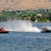 A scene from the exciting fast-paced race action during the 2010 Can Am Apple Cup Powerboat Races. Photo by Gary DeVon
