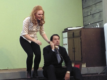 Pictured are the two lead character, Nicole Pearce and Douglas Leese in a production of Neil Simon's Barefoot in the Park. In addition to Pearce and Leese, who were producer and director, respectively, the cast included Marile and Steve Kundel and Ugo Bar