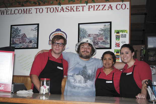 Jack Black hams it up with the Tonasket Pizza Company crew this weekend. Our interview with reporter Brent Baker appeared in the July 11 issue of the Okanogan Valley Gazette-Tribune