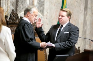 Sen. Brian Dansel at his swearing in ceremony. He has resigned his 7th District Washington State Senate seat to take a job in the Trump Administration.