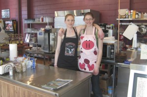 Kodi  Erickson-Green and Evva Burts at On the Avenue Coffee Shop located at 134 2nd Ave. South in Okanogan. Charlene Helm/staff photo