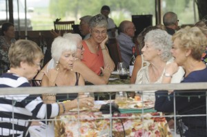 “Watch  Globally, Drink Locally” - audiences could enjoy wine and hors d’oeuvre’s on the patio before show time at Esther  Bricques Winery.  Gary DeVon/staff photo