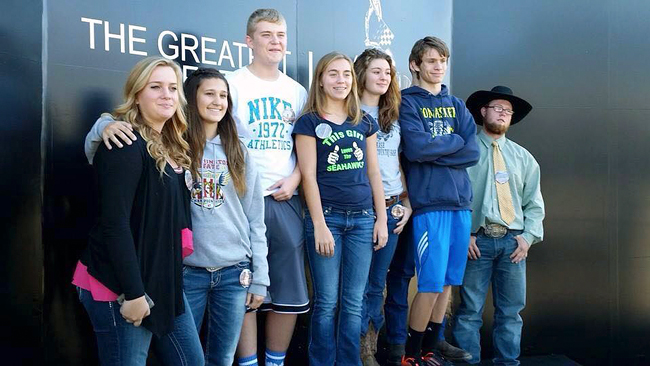 Tonasket FFA Ritual team (pus Washington State Star Agribusiness winner John Symonds, far right) toured a number of of tourist attractions during their trip to the FFA national convention last week. Submitted photos