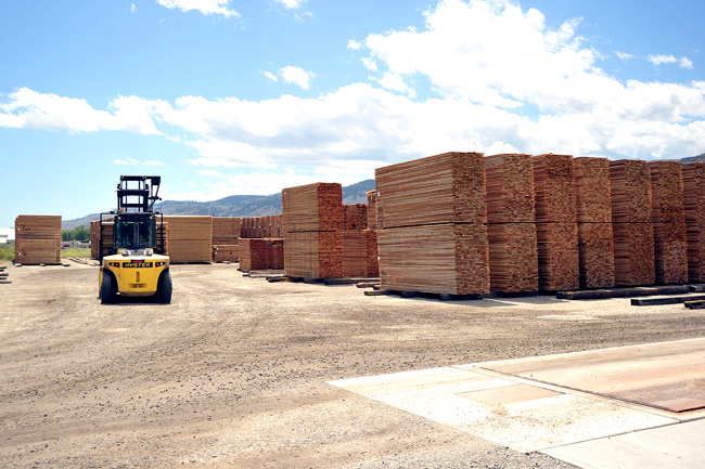 Gary De Von/staff photos Stockpiles of lumber at Oroville Reman & Reload. The company’s footprint in Oroville has grown by 11 acres in the past two years and continues to grow with a recent purchase of more land that they hope to develop for their wood products production. Gary DeVon/staff photo