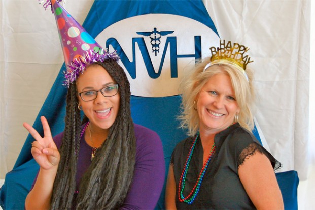 Submitted photo North Valley Hospital Community Outreach Liaison Mikaela Marion (left) and Teresa Davis take time out for a photo op during NVH’s 78th Birthday Party Celebration Thursday, August 25. Davis, a recreation therapist in both the hospital and Extended Care, treats NVH newborns to their first photography session, a service provided free of charge. For more information on the 78th birthday celebration.