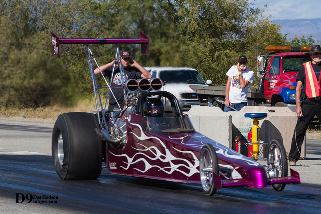 Dane Lachelt of Kelowna, BC blew away the track records in Osoyoos last Sunday in his 2001 Dragster, called "Big Sexy.” Lachelt did the 1/8 mile pass in 4.35 seconds, and 166 mph at the finish line. Dan Hodson/submitted photo