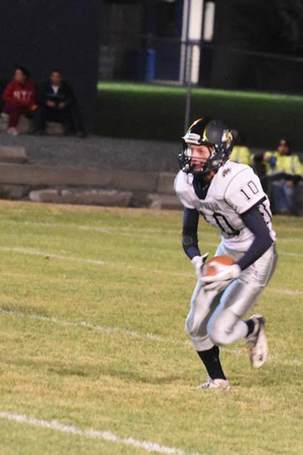 Carl Bjelland/submitted photo Hornet Andrew Mieirs made nine receptions for 159 yards total and four touchdowns in the Friday, Oct. 8 game against Soap Lake. 
