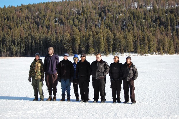 USBP/submitted photo The Explorers on the Lake Bonaparte ice (l-r) T. Fast, Rise, M. Fast, Owens, Peregrino, Wiest, K. Lopez and A. Lopez.