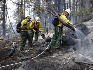USFS photo Mopping Up along the southern edge near Eightmile Road.